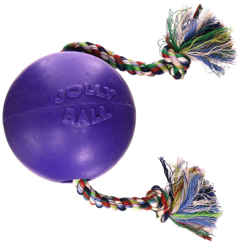 Jolly Pets Romp-n-Roll Rope and Ball Dog Toy, 4.5 Inches/Small, Purple, 4.5-Inch Romp-n-Roll, Purple - Image 3